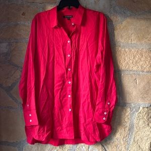 red button down Banana Republic shirt